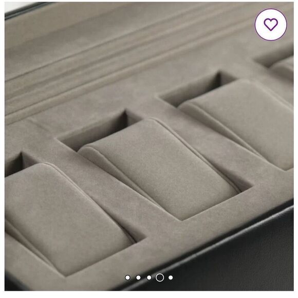 Wolf design black leather heritage storage watch box jewelry box home accent - Picture 5 of 12